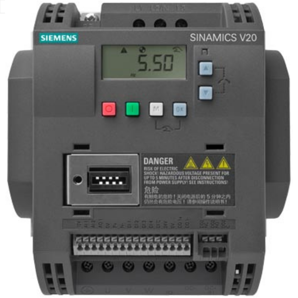 [Imagem INVERSOR DE FREQUÊNCIA TRIFÁSICO 2,2KW 5,6A 380/480V 47/63HZ 6SL32105BE222UV0 SIEMENS]