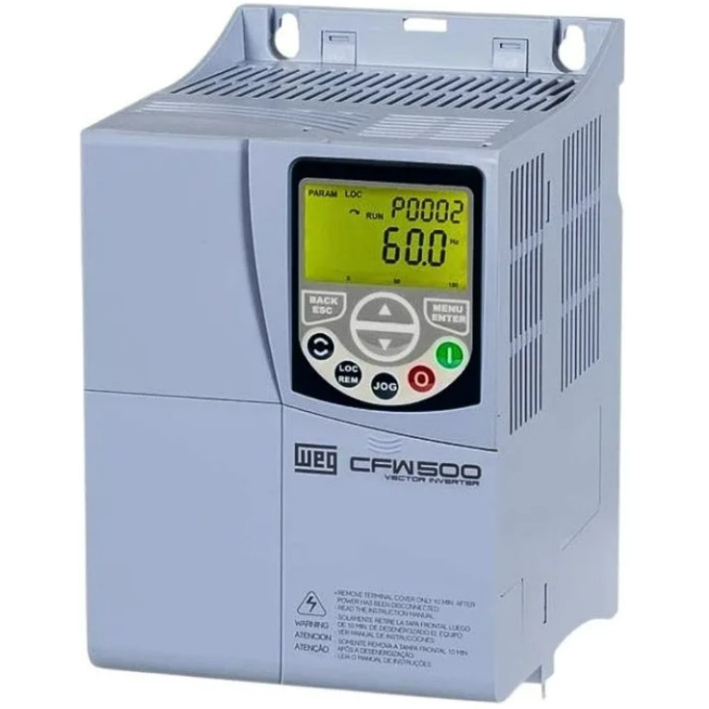 INVERSOR DE FREQUÊNCIA TRIFÁSICO 5KW 14A 380/480V 50/60HZ 15575707 CFW500C14P0T4DB20G2 WEG acionamentos-inversor-de-frequencia-CFW500C14P0T4DB20G2 (2).png