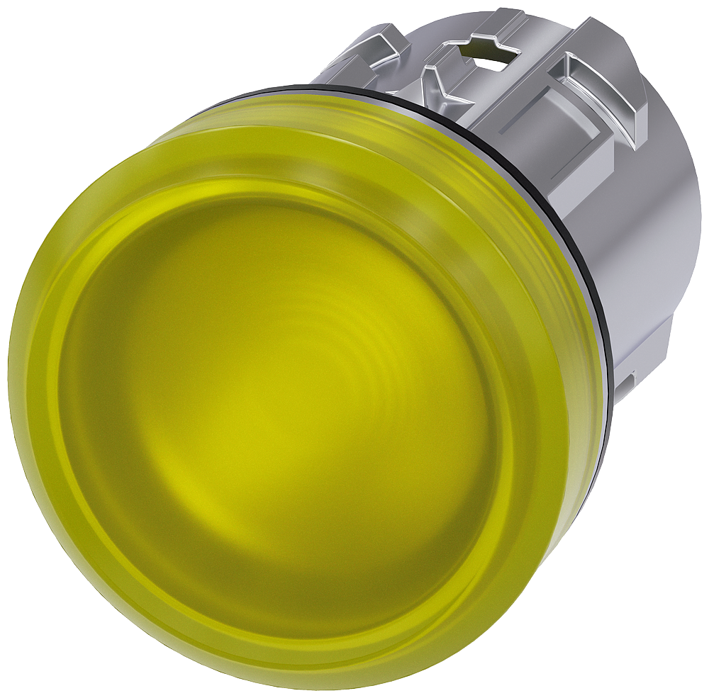INDICADOR LUMINOSO 22 MM REDONDO METAL DE ALTO BRILHO AMARELO LENTE PL 3SU10516AA300AA0-ZY10 SIEMENS