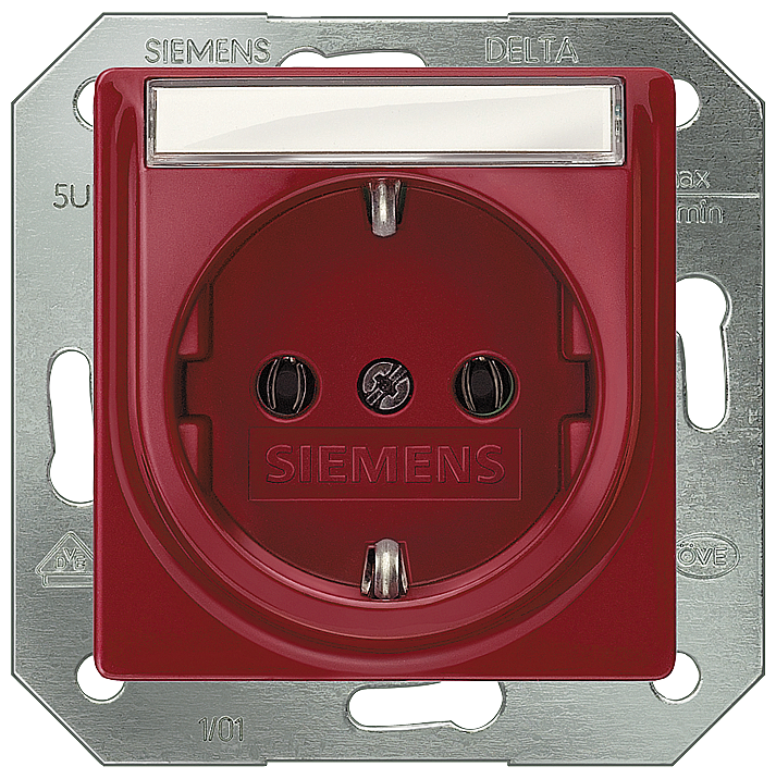 TOMADA SCHUKO COM CAMPO DE INSCRIÇÃO VERMELHO 5UB1536 SIEMENS