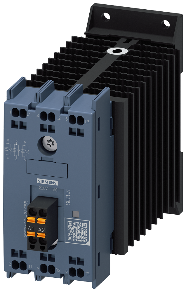 CONTATOR A SEMICONDUTOR DE 3 POLOS AC-1/20 A/40 °C 48-600 V / 230 V CA TERM 3RF34202AC55 SIEMENS