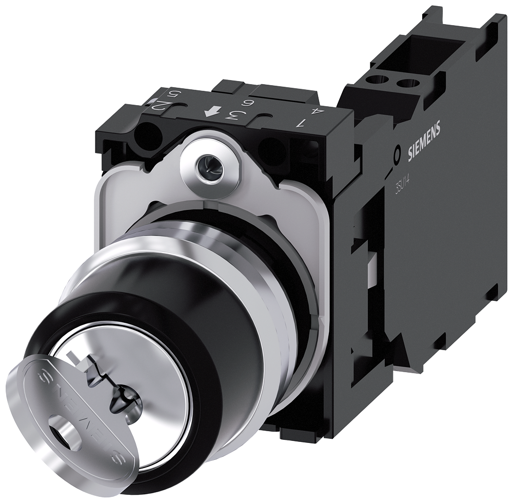 INTERRUPTOR DE CHAVE RONIS 22 MM REDONDO METAL DE ALTO BRILHO 3SU11504BF113FA0-ZY19 SIEMENS