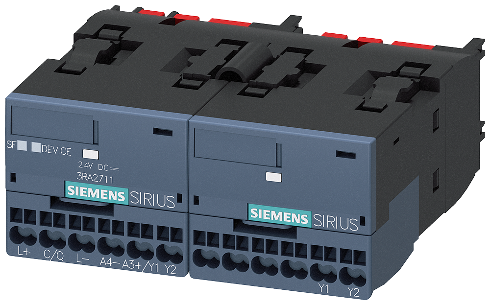 [Imagem do produto MÓDULO DE FUNÇÃO PARA LINK IO, PARTIDA REVERSORA, MONTAGEM SOBRE CONTATORES 3 3RA27112BA00 SIEMENS]