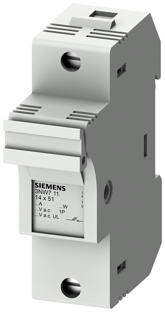 SUPORTE DE FUSÍVEL CILÍNDRICO 14X51 MM 1 POLO IN: 50 A UN CA: 690 V 3NW7112 SIEMENS