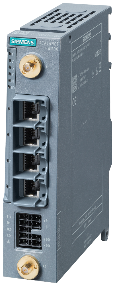 [Imagem CLIENTE IWLAN/PONTE WLAN, IP30, IEEE 802.11AX, 4XRJ45, 2XR-SMA, RANH. CLP, DI/DO 6GK57631AL003DA0 SIEMENS]