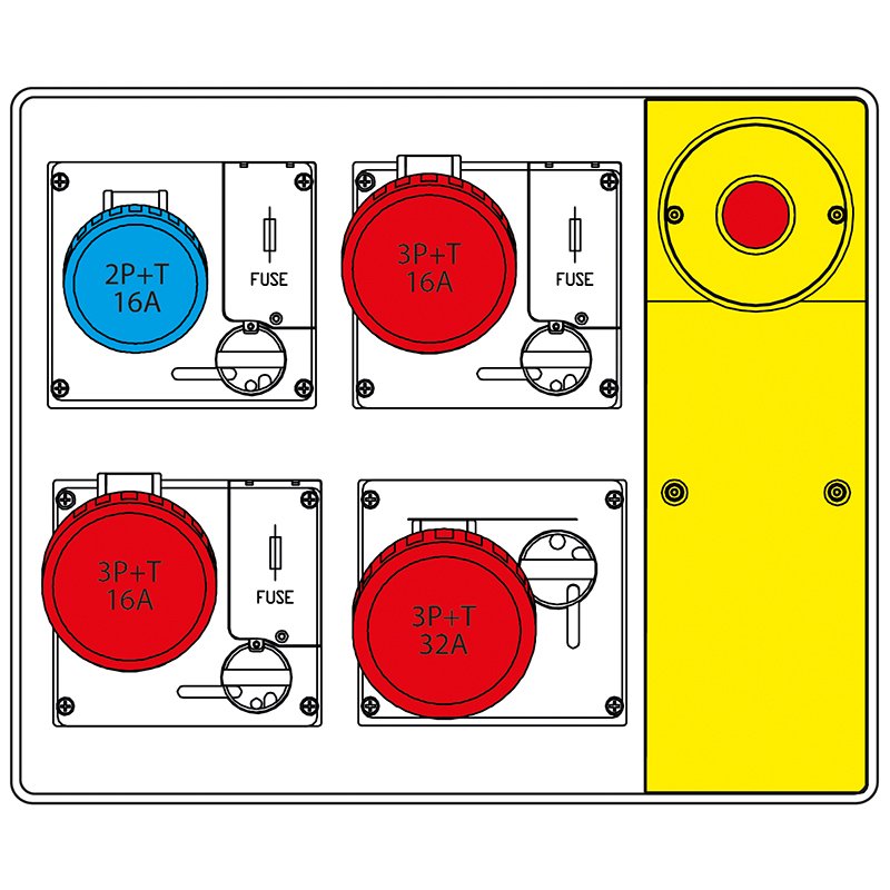 [Imagem do produto TERMINAL MBOX2 + PARADA DE EMERGÊNCIA COM FUSÍVEL 656.5924-007 SCAME]