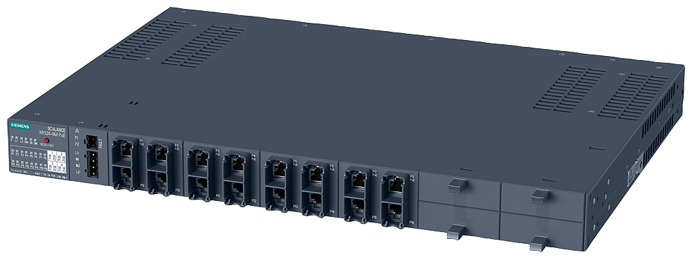 [Imagem do produto SCALANCE XR324-4M POE, MAN. L2 SWITCH, 8XRJ45POE, 8XRJ45, 4XMM, INTER.FR, 230VCA 6GK53244QG103AR2 SIEMENS]