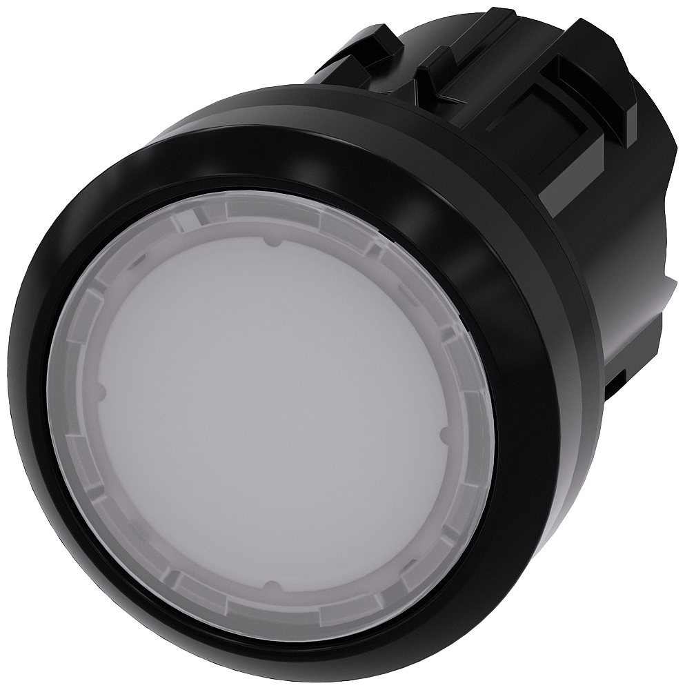BOTÃO ILUMINADO 22 MM REDONDO PLÁSTICO BRANCO BOTÃO DE PRESSÃO PLANO TE 3SU10010AB600AA0-ZY10 SIEMENS