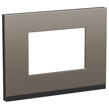 [Imagem PLACA+SUPORTE 4X2 3 POSTOS CLASS GR / GREY FENIX HORIZONTAL S73410388H9 SCHNEIDER]