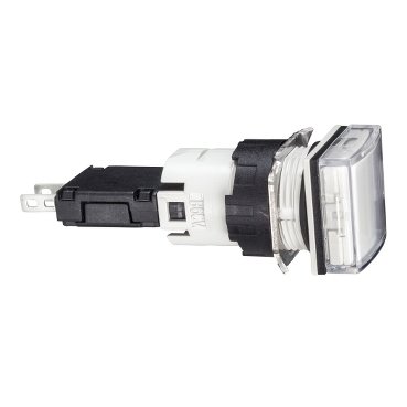 [Imagem SINALIZADOR 16MM PLASTICO QUADRADO LED 1224VCA CC BRANCO XB6CV1BB SCHNEIDER]