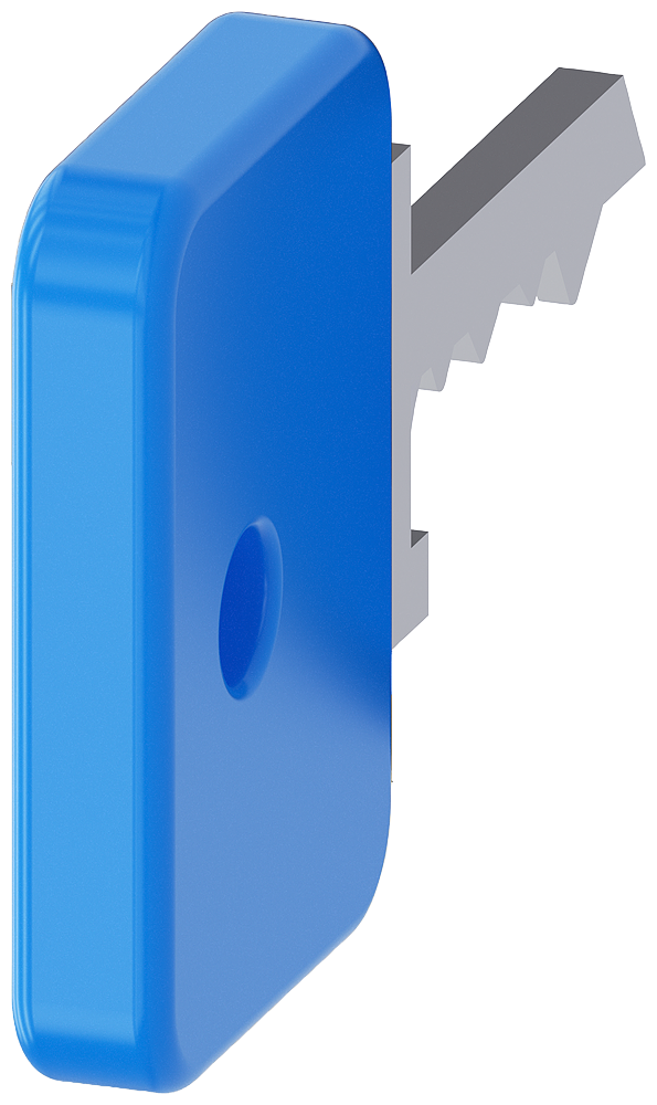 [Imagem do produto CHAVE PARA INTERRUPTOR DE CHAVE O.M.R, AZUL CLARO 3SU19500FJ500AA0 SIEMENS]