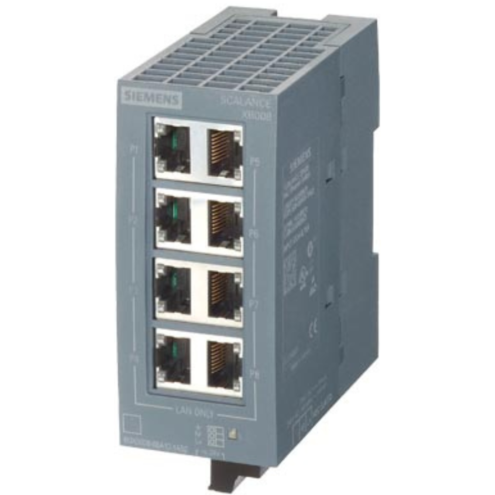 [Imagem MÓDULO COMUNICAÇÃO INDUSTRIAL SCALANCE XB008 8 PORTAS ETHERNET 24V CA CC 6GK50080BA101AB2 SIEMENS]