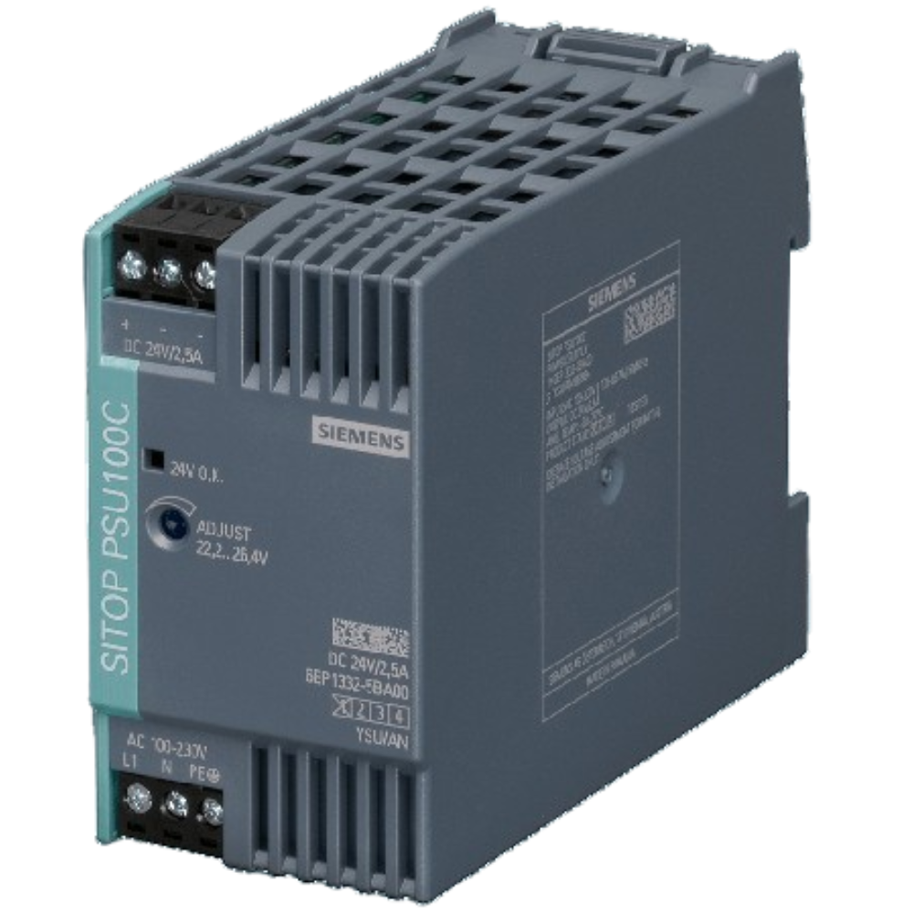 [Imagem FONTE SITOP PSU100C ENTRADA 120/230VAC SAÍDA 24V 2.5A 6EP13325BA00 SIEMENS]