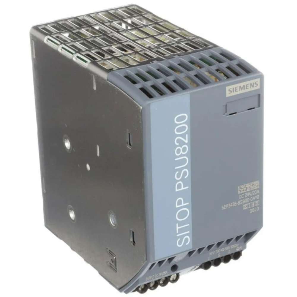 FONTE DE ALIMENTAÇÃO TRIFÁSICO ESTABILIZADA E-400/500VCA S-24VCC 20A PSU8200 SITOP 6EP34368SB000AY0 SIEMENS automacao-fonte-6EP34368SB000AY0 (2).png