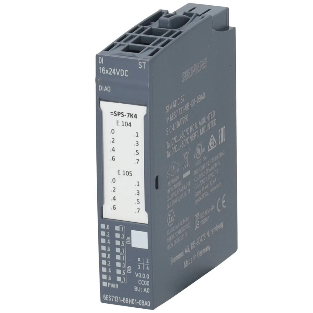 [Imagem MÓDULO DE ENTRADA DIGITAL 16X24VDC SIMATIC ET 200SP 6ES71316BH010BA0 SIEMENS]