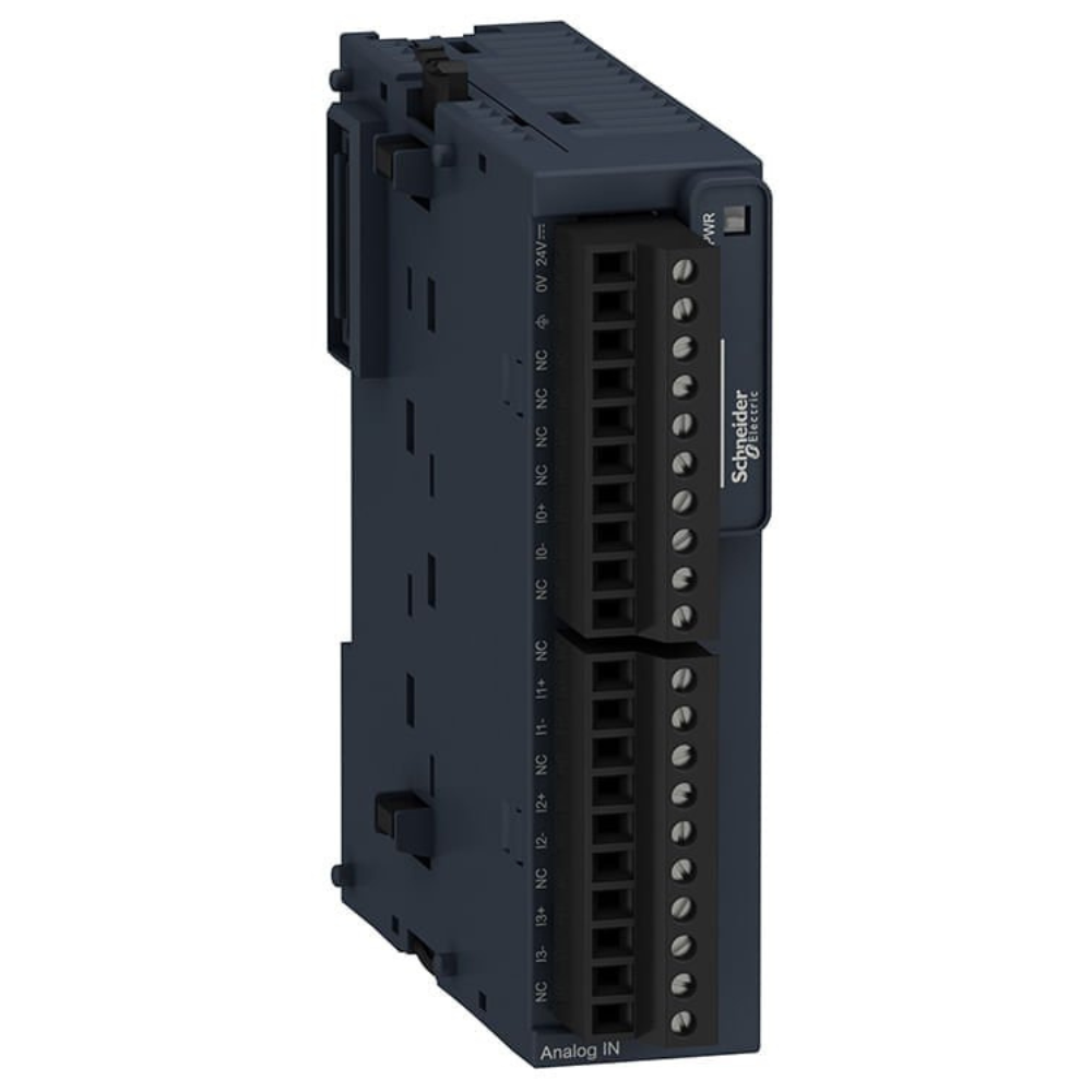 [Imagem MÓDULO DE ENTRADA ANALÓGICA 4 CANAIS 16 BITS 24VCC PROTEÇÃO IP20 TM3TI4 SCHNEIDER]
