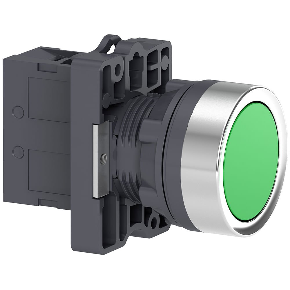 [Imagem BOTÃO Ø22MM PLÁSTICO RETORNO POR MOLA  VERDE NA XA2EA31 SCHNEIDER]
