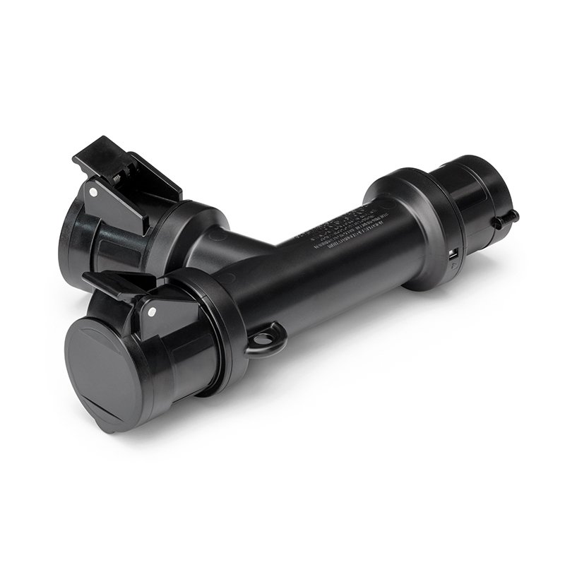 [Imagem do produto ADAPTADOR 2X2P+T 220V 16A IP44 PRETO 600.2005-062.K SCAME]