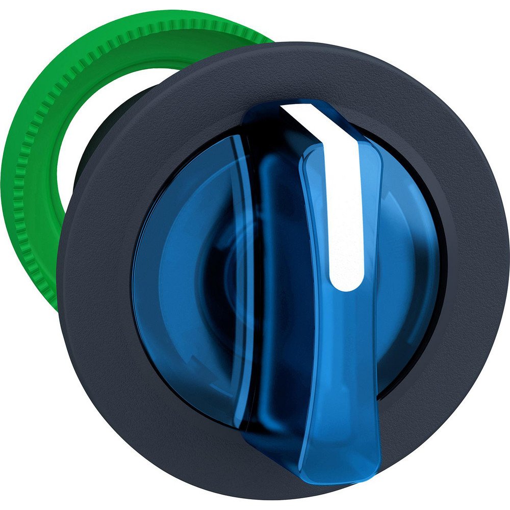[Imagem CABEÇOTE PARA CHAVE SELETORA LUMINOSA FACEADA Ø30MM PLÁSTICO 3 POSIÇÕES RETORNO POR MOLA AZUL ZB5FK1863 SCHNEIDER]