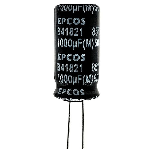 [Imagem CAPACITOR ELETROLITICO RADIAL 1000UFX50V B41821F6108M EPCOS TDK]