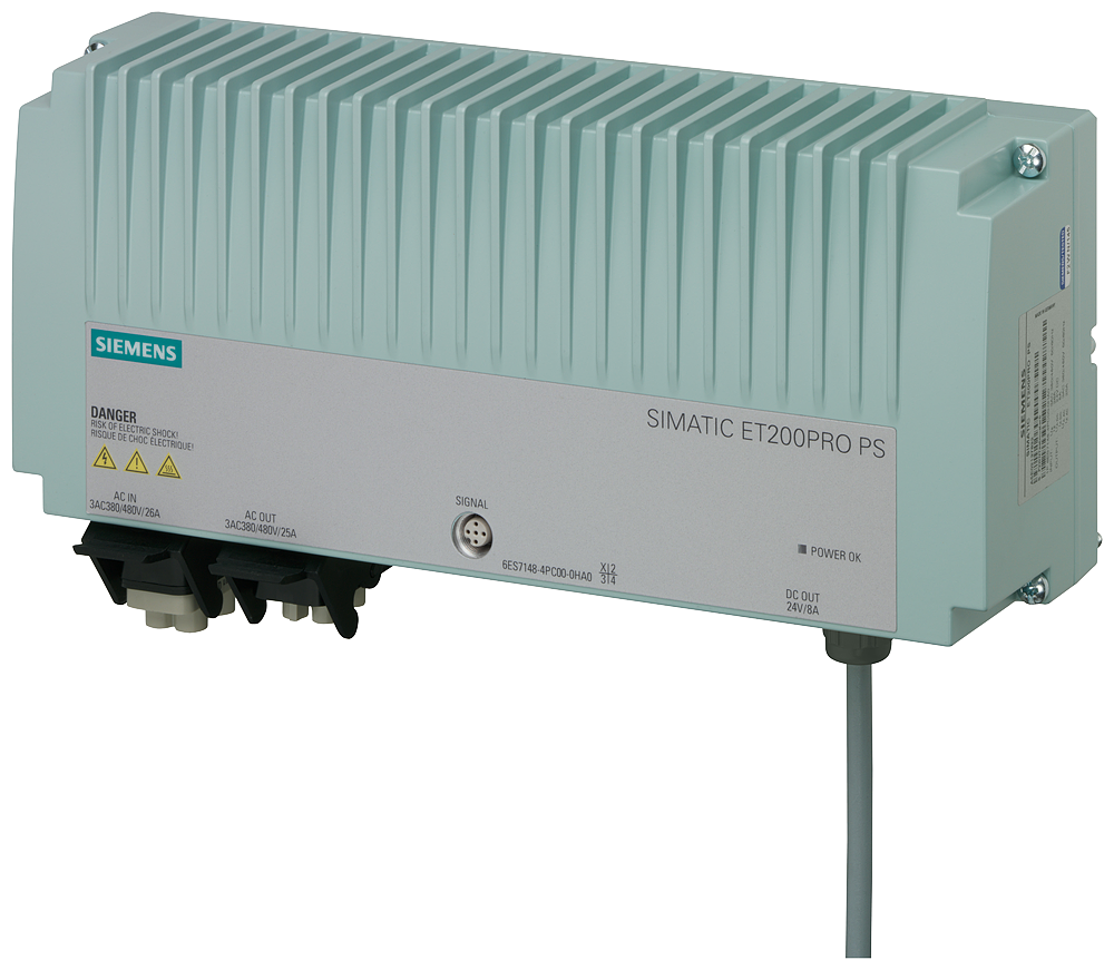 [Imagem ET 200PRO: PS 24V DC / 8A, IP67 6ES71484PC000HA0 SIEMENS]