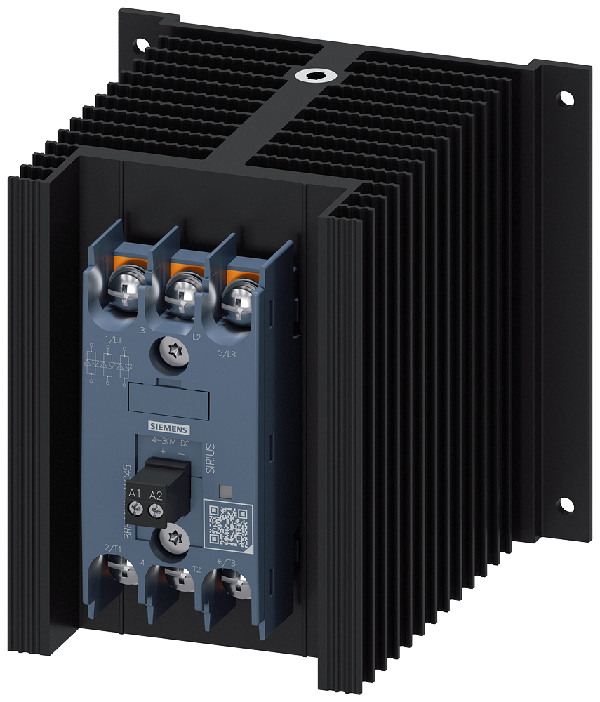 CONTATOR A SEMICONDUTOR DE 3 POLOS AC-1/50 A/40 °C 48-600 V / 4-30 V CC CON 3RF34503AC45 SIEMENS