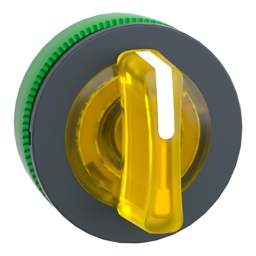 [Imagem CABEÇOTE PARA CHAVE SELETORA LUMINOSA FACEADA Ø30MM PLÁSTICO 3 POSIÇÕES FIXAS AMARELO ZB5FK1383 SCHNEIDER]