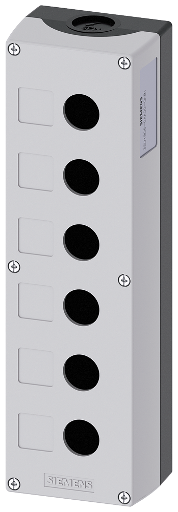 [Imagem CARCAÇA PARA APARELHO DE COMANDO 22MM REDONDA PLÁSTICO CINZA 3SU18060AA000AB1 SIEMENS]