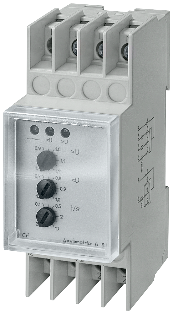 RELÉ DE TENSÃO CA 230/400 V 2W 0,9/1,3+0,7/1,1 COM TAMPA TRANSPARENTE 5TT3408 SIEMENS