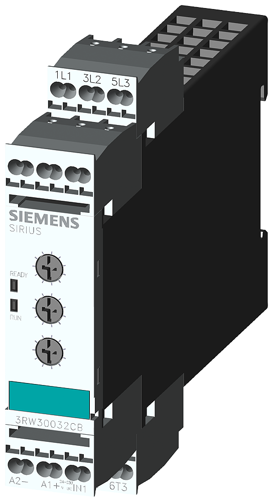CHAVE DE PARTIDA SUAVE 22,5MM 3A 1,1KW/400V 40 GRAUS CA200-400V 24 3RW30032CB54 SIEMENS