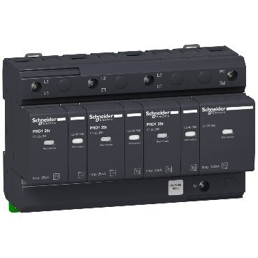 [Imagem do produto PROTETOR DE SURTO PRD1 25R 3P+N 25KA CL 16332 SCHNEIDER]