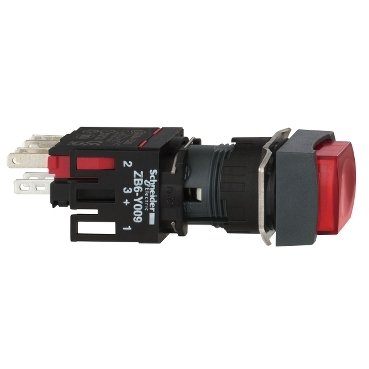 [Imagem BOTÃO 16MM PLÁSTICO  LUMINOSO QUADRADO SA XB6CE4B2B SCHNEIDER]