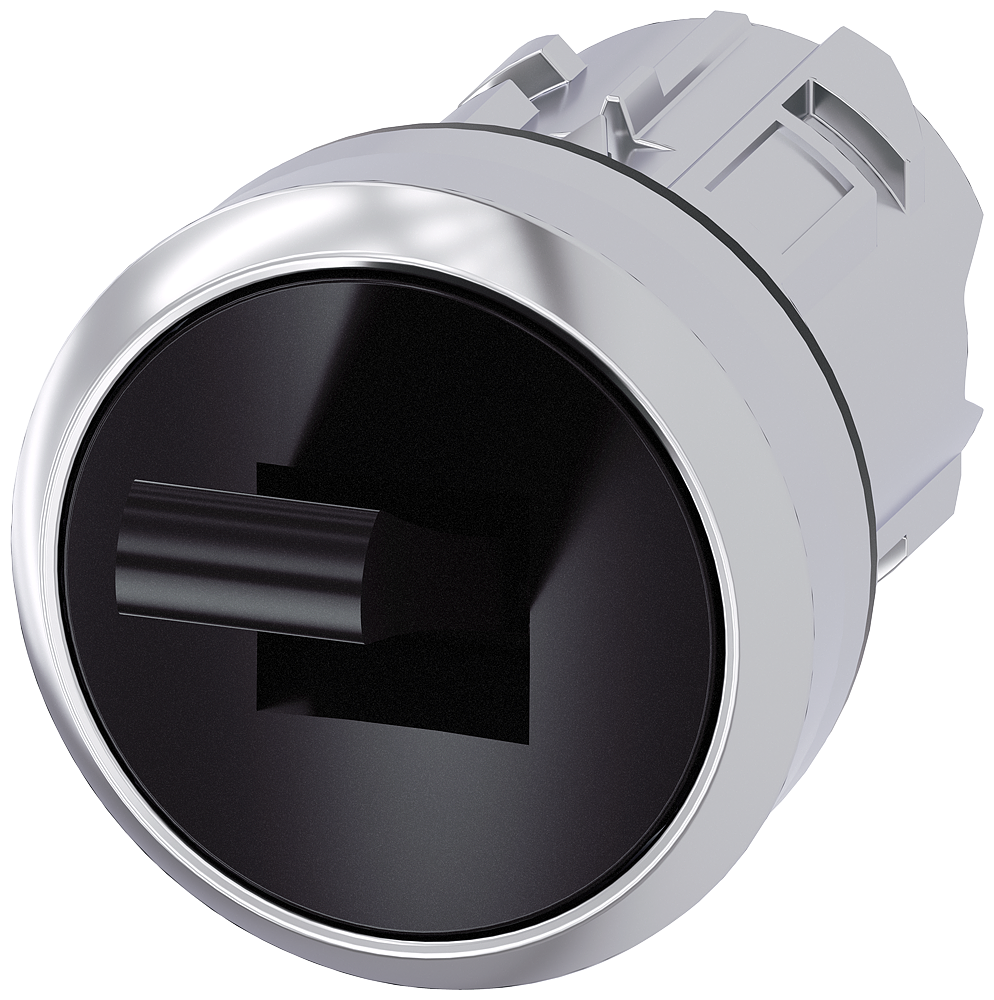 INTERRUPTOR BASCULANTE 22 MM REDONDO METAL DE ALTO BRILHO PRETO 2 POSIÇÕ 3SU10503EC100AA0-ZX90 SIEMENS