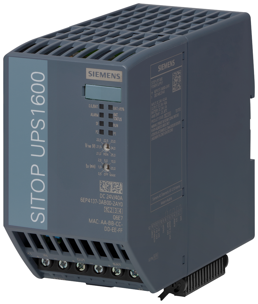 [Imagem do produto SITOP UPS1600 24V/40 A ETHERNET/PROFINET 6EP41373AB002AY0 SIEMENS]