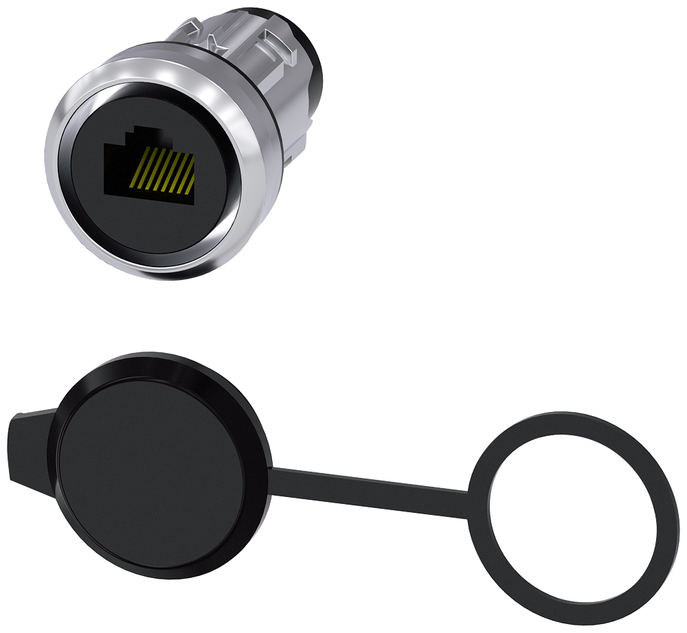 [Imagem do produto CONEXÃO RJ45, 22MM, METAL DE ALTO BRILHO, PRATEADO 3SU19500GB800AA0 SIEMENS]