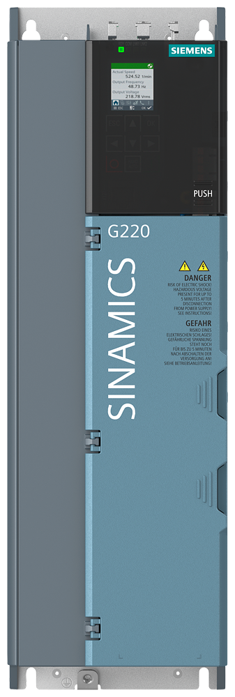 [Imagem do produto SINAMICS G220 3 AC 200 ... 240 V 5,5 KW / 7,5 CV PROFINET / ETHERNET/IP 6SL41120CA150AF0 SIEMENS]