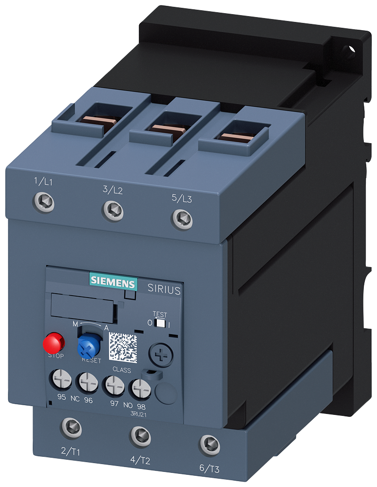 [Imagem RELÉ DE SOBRECARGA 57-75A, PARA PROTEÇÃO DO MOTOR, S3, CLASS 10, MONTAGEM IND 3RU21464KB1 SIEMENS]
