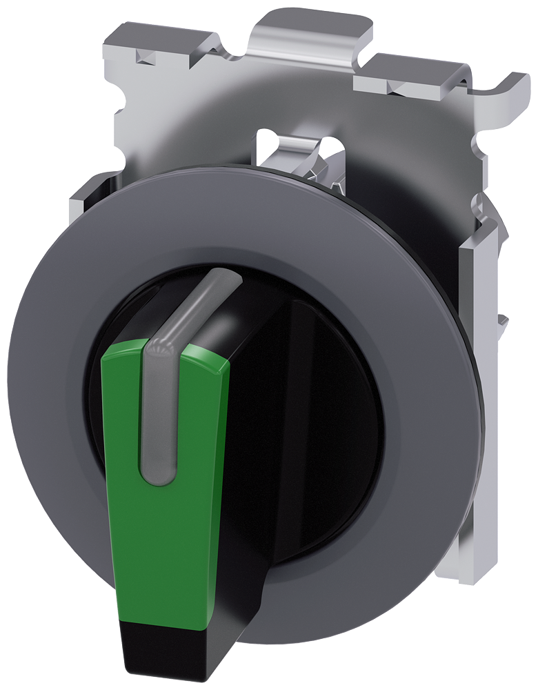 INTERRUPTOR COM MANÍPULO ILUMINÁVEL 30 MM REDONDO METAL MATE VERDE MAN 3SU10622DM400AA0-ZY10 SIEMENS