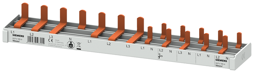 BARRAMENTO DE PINO 10MM2 DE 4 FASES 1X (1FA+N) + 1X 3FA + 5X (1FA+N) 217,7 5ST37850 SIEMENS