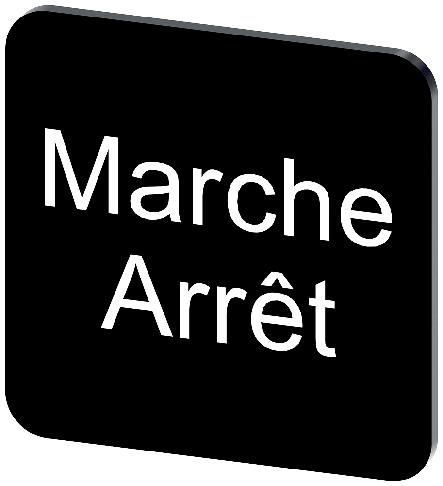 PLACA DE IDENTIFICAÇÃO 22X22MM PLACA PRETO INSCRIÇÃO: ARRET-MARCHE 3SU19000AF160GU0 SIEMENS