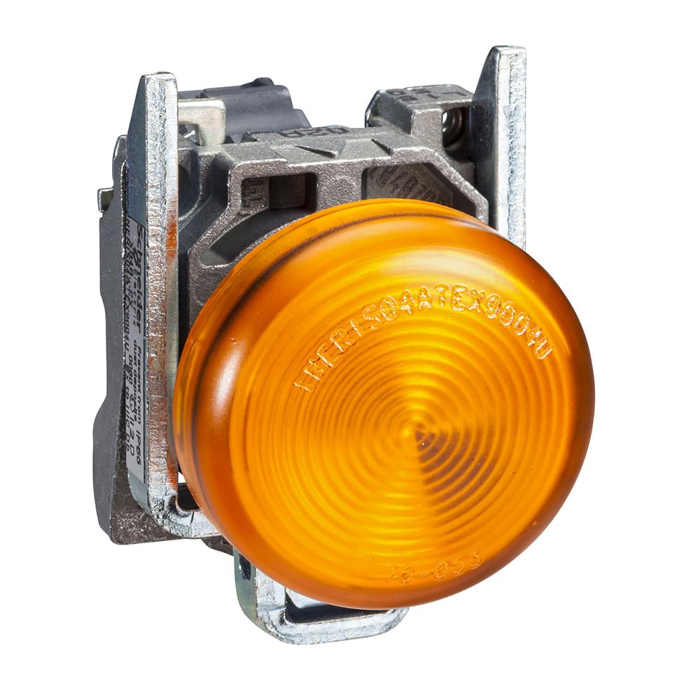 [Imagem SINALIZADOR MODULAR Ø22MM METÁLICO PARA LÂMPADA BA9S, LARANJA, =250V XB4BV65 SCHNEIDER]