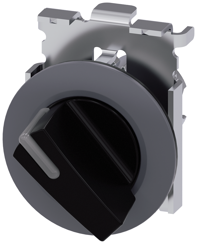 INTERRUPTOR COM MANÍPULO ILUMINÁVEL 30 MM REDONDO METAL MATE PRETO MANÍP 3SU10622DC100AA0-ZX90 SIEMENS