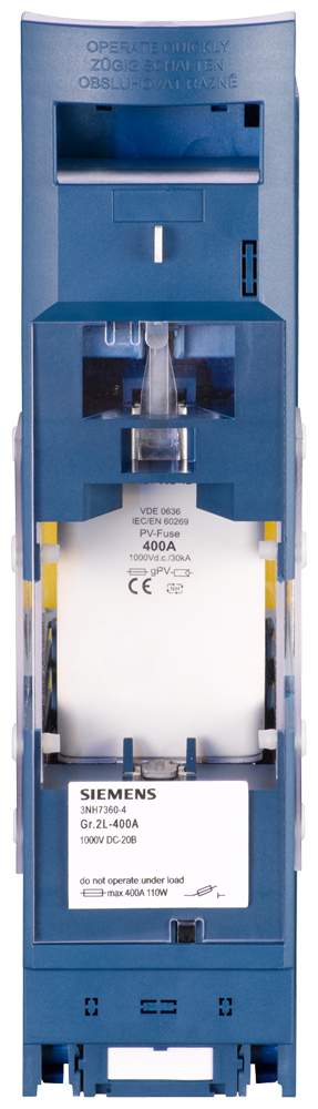 ADAPTADOR PARA FUSÍVEIS PARA BAIXA TENSÃO E ALTA POTÊNCIA TAMANHO 2L 400A 100 3NH73604 SIEMENS