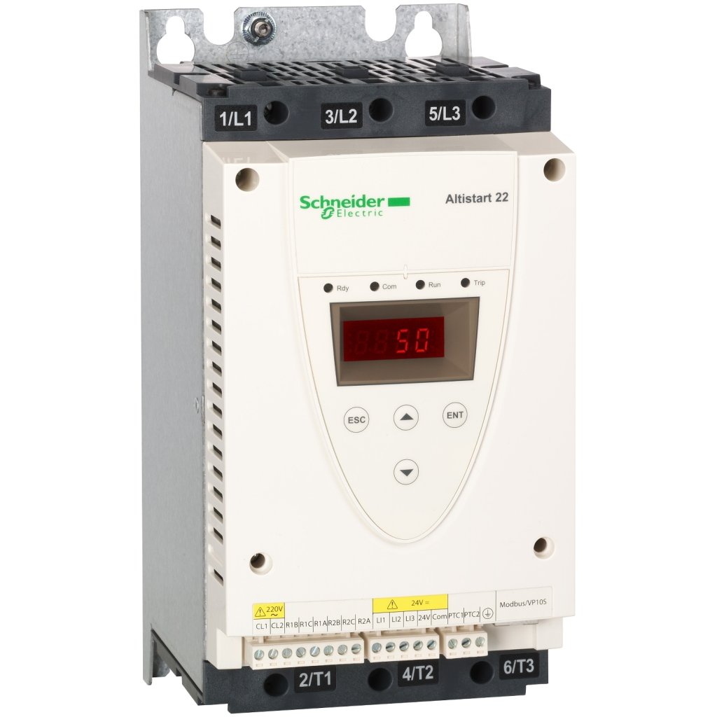 [Imagem SOFT-STARTER / SOFT-STOP, 17 A, TRIFÁSICA 230-440 V AC, 4-15 KW ATS22D17Q SCHNEIDER]