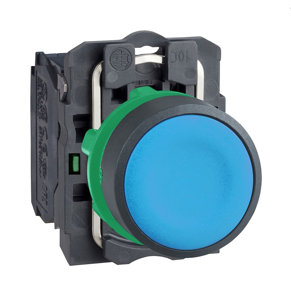 [Imagem BOTÃO Ø22MM PLÁSTICO, RETORNO POR MOLA, AZUL, NA XB5AA61 SCHNEIDER]