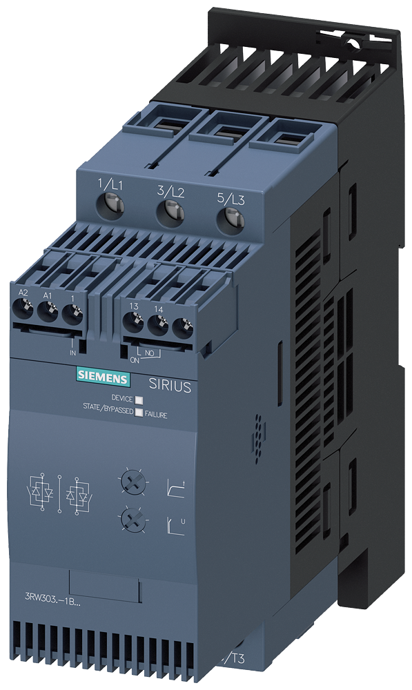 [Imagem CHAVE DE PARTIDA TRIFÁSICO 22KW 45A 200/480V 50/60HZ SIRIUS 3RW30361BB14 SIEMENS]