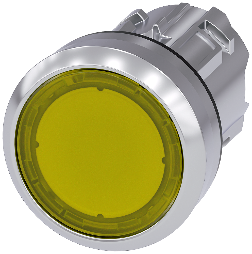 BOTÃO ILUMINADO 22 MM REDONDO METAL DE ALTO BRILHO AMARELO BOTÃO DE PRE 3SU10510AB300AA0-ZY15 SIEMENS