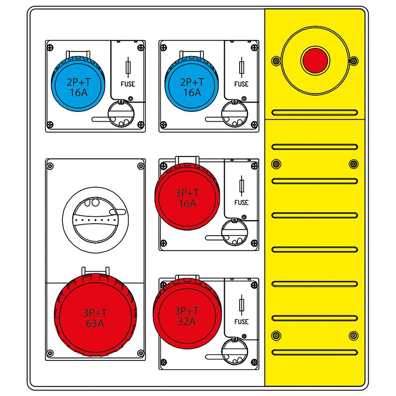 [Imagem do produto QUADRO DE DISTRIBUIÇÃO MBOX3 SEM PORTA PARADA DE EMERGÊNCIA COM FUSÍVEL 63A 657.5935-038 SCAME]