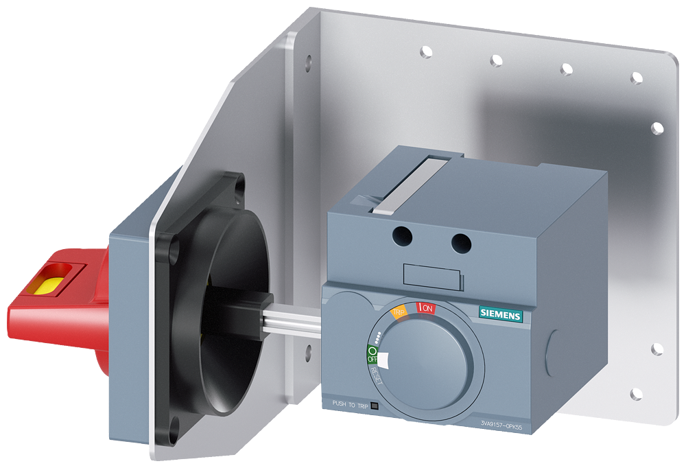ACIONAMENTO ROTATIVO DE PAREDE LATERAL PARADA DE EMERGÊNCIA IEC IP65 COM ÂNGU 3VA91570PK55 SIEMENS