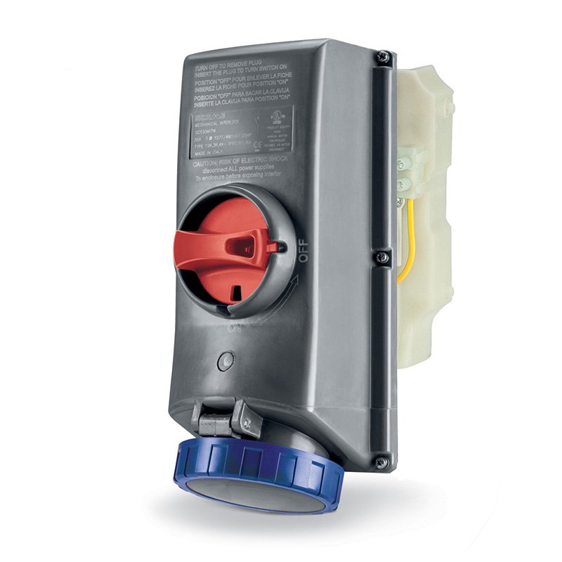 [Imagem do produto TOMADA DE EMBUTIR INTERTRAVAMENTO 20A 3P 4W 9H SCM420MI9W-NB SCAME]